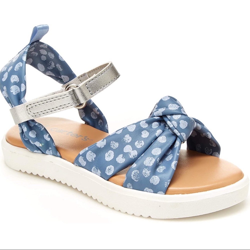 NWT Carter's Claudia Girls' Sandals Blue Dot Size 8T